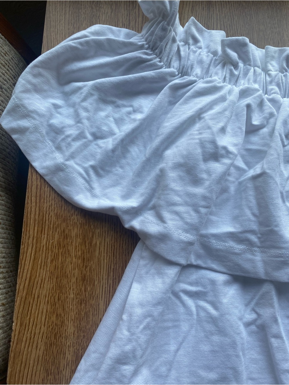 H&M White Off-The-Shoulder Ruffle Mini Dress Size S (Fits M/L) - Picture 2 of 6